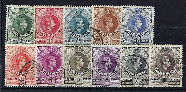 Image of Swaziland SG 28/38a FU British Commonwealth Stamp